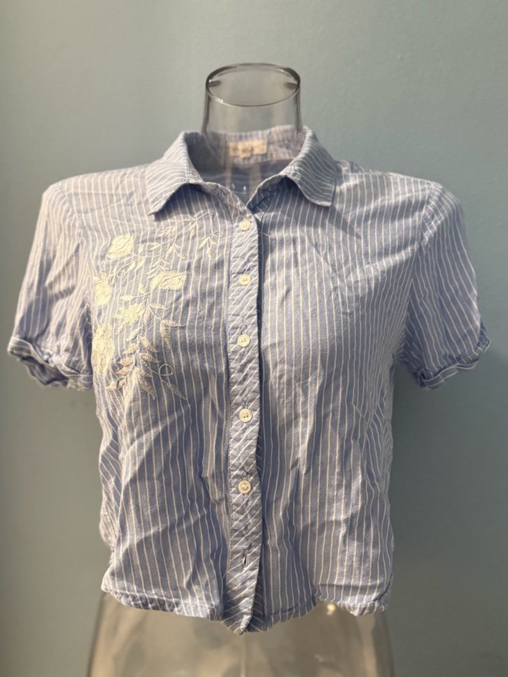 Socialite Light Blue & White Striped Shirt